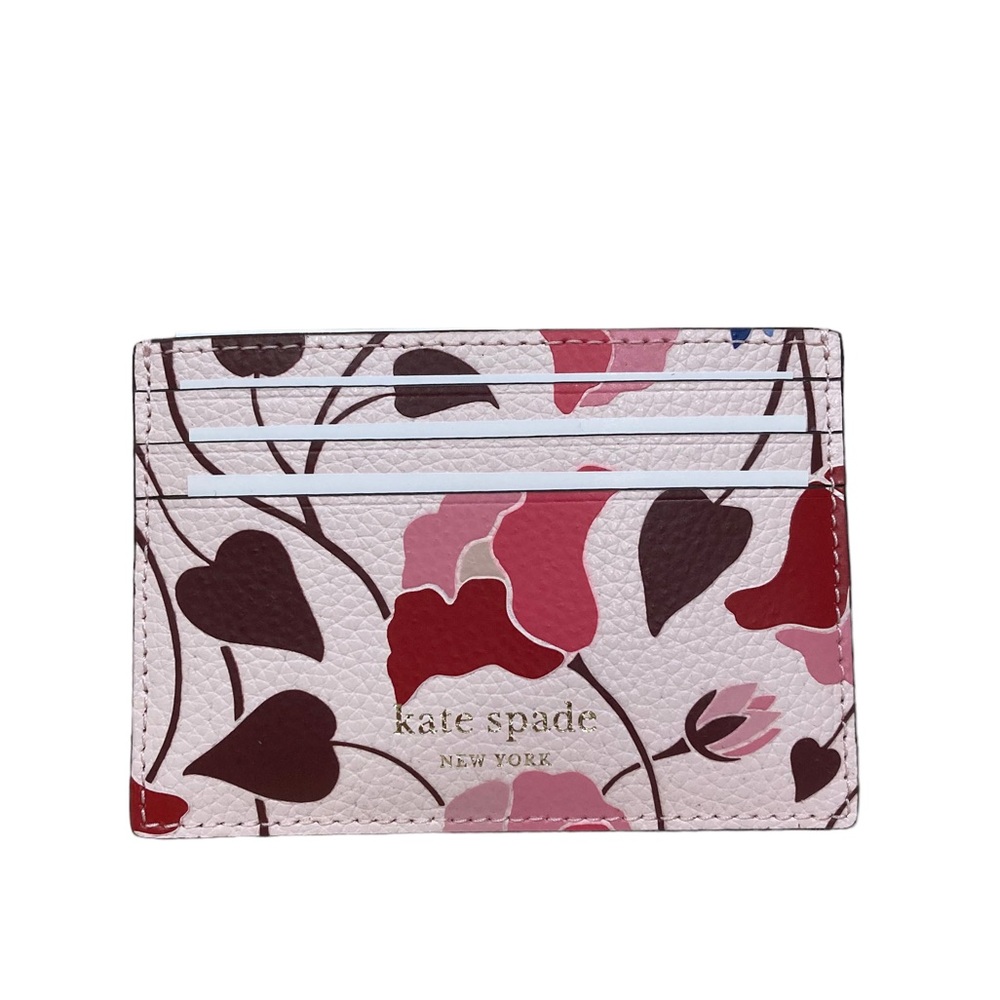NWT Kate Spade Pink Eva Nouveau Bloom Floral Small Slim Card Holder Wallet